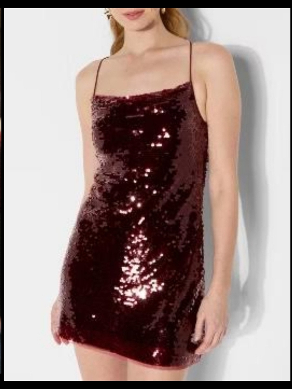 Wild Fable burgundy sequin mini dress, size large